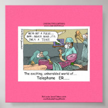 Telephone Code Blue Cartoon Funny Canvas Print
