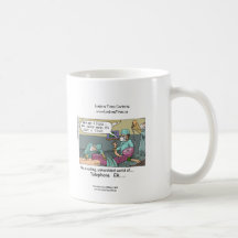 Telephone Code Blue Cartoon Funny Coffee Mug