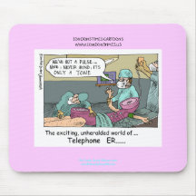 Telephone Code Blue Cartoon Funny Mouse Pad