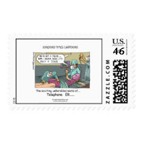 Telephone Code Blue Funny (real) Postage Stamps