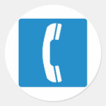 Telephone Highway Sign Round Stickers