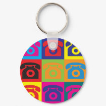 Telephones Pop Art keychains by sciencewillprevail Telephones Pop Art keychains