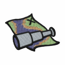 Telescope with Map embroidered shirts by ZazzleEmbroidery Telescope with Map embroidered shirts