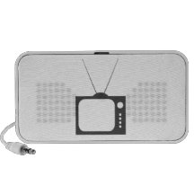 Televisión del vintage laptop altavoz