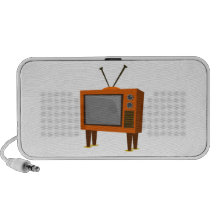 Televisión del vintage laptop altavoz