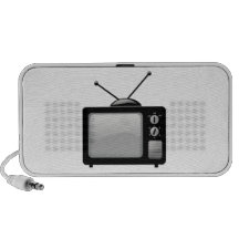 Televisión del vintage laptop altavoz
