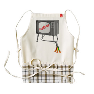 Television Freedom Turn Off Your Device Zazzle HEART Apron
