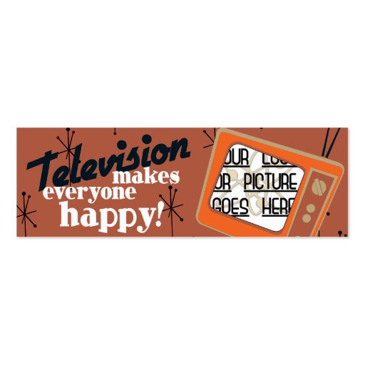 Television Makes Everyone Happy! Copper Brown Business Cards