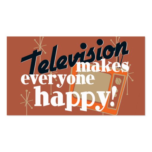 Television Makes Everyone Happy! Copper Brown Business Card