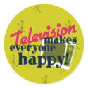 Television Makes Everyone Happy! Harvest Gold stickers by JaZilla Television Makes Everyone Happy! Harvest Gold stickers