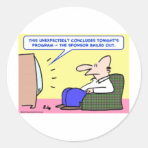 television sponsor bailed out sticker