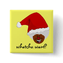 Tell Black Santa What You Want for Christmas Pins