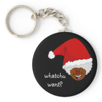 Tell Black Santa What You Want for Christmas Key Chain