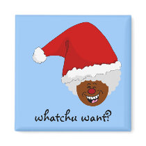 Tell Black Santa What You Want for Christmas Magnet