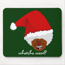 Tell Black Santa What You Want for Christmas Mouse Pad