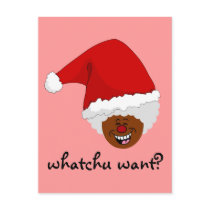 Tell Black Santa What You Want for Christmas Postcards