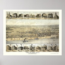 Tell City, IN Panoramic Map - 1870's Poster