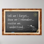 Tell me I forget quote.  Chinese Proverb Poster