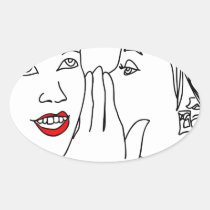 secret, secrets, girls, young, woman, tell, say, art, modern, gift, minimalism, friends, private, Sticker with custom graphic design