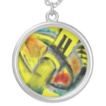 Tempest - Digital Abstract with Yellow Background Jewelry