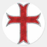 Templar Cross Round Sticker