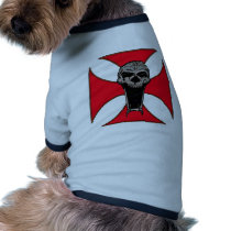 Templar cross skull pet t shirt