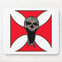 Templar cross skull mouse pads