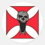 Templar cross skull sticker