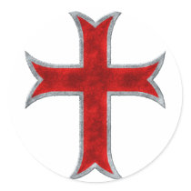 Templar Cross Round Sticker