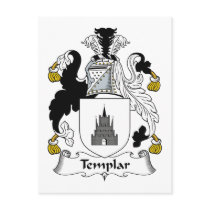 Templar Family Crest postcards by coatsofarms Templar Family Crest postcards