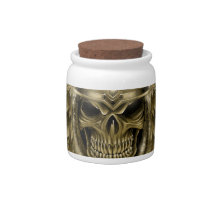 Templar Knight Gothic Medieval Skull with Wings Candy Jar