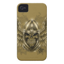 Templar Knight Gothic Medieval Skull with Wings Case-Mate iPhone 4 Case