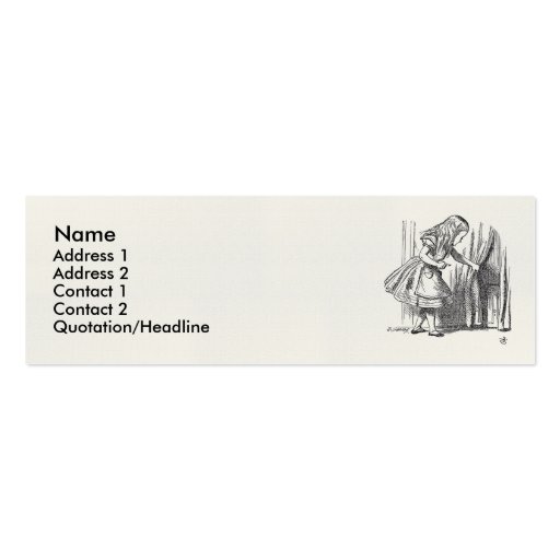 Template Alice Looking for the Door Business Card Template (front side)