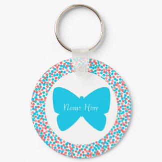 Template Butterfly Dots Keychain - 369 Blue keychain