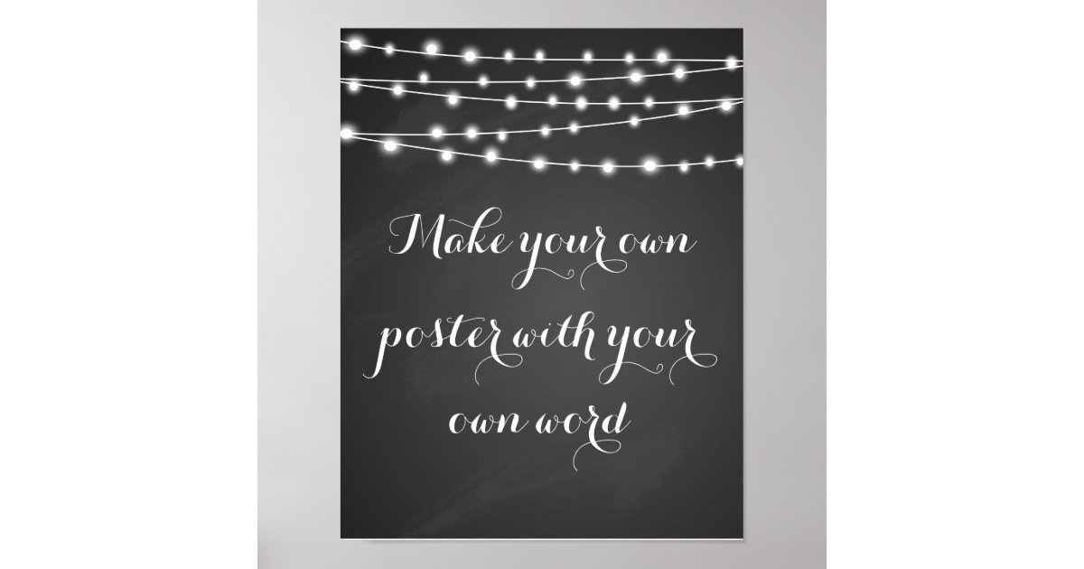template chalkboard make your own poster print zazzle make a poster online printable