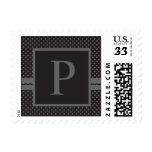 Template Custom Monogram P Wedding Postage Stamp