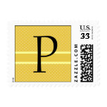 Template Custom Monogram P Wedding Postage Stamp