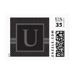 Template Custom Monogram U Wedding Postage Stamp