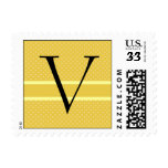 Template Custom Monogram V Wedding Postage Stamp