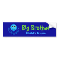 Template - Custom Octopus Big Brother Child's Name Bumper Stickers