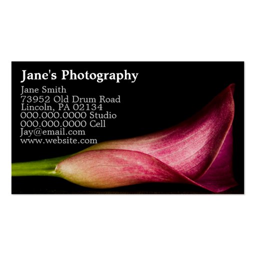 Template Custom Photography Business Cards (front side)