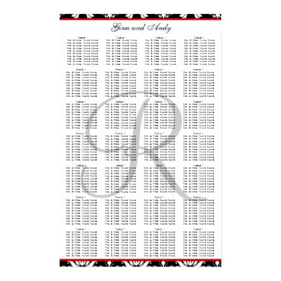 Free Wedding Seating Chart on Wedding Seating Plan Template
