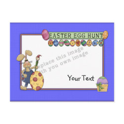 Template - Easter design with bunny and eggs postcard