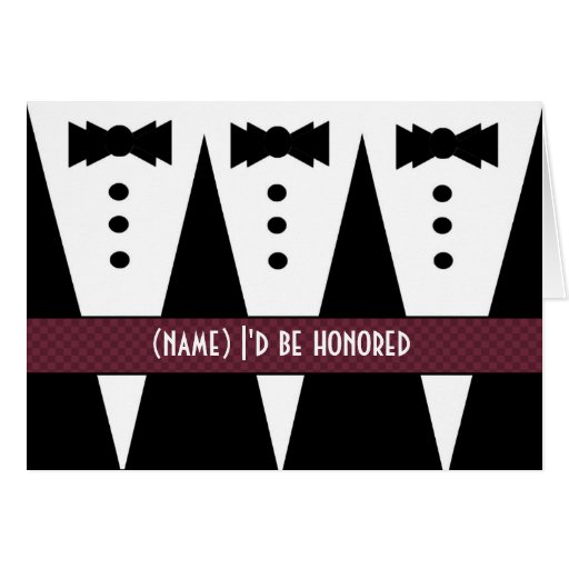 Template for GROOMSMEN Invitation - 3 Tuxedos Cards