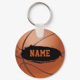 Template - Grunge Basketball Key Chain / Key Ring keychain