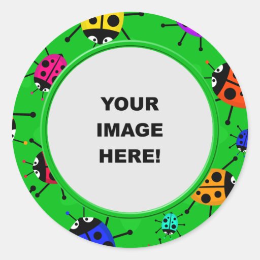 Template Ladybug Border Classic Round Sticker Zazzle