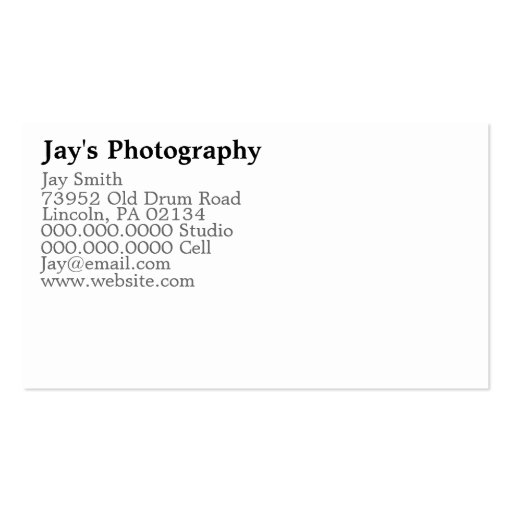 Template Photography Business Cards (front side)