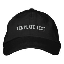 [template text] embroidered baseball caps