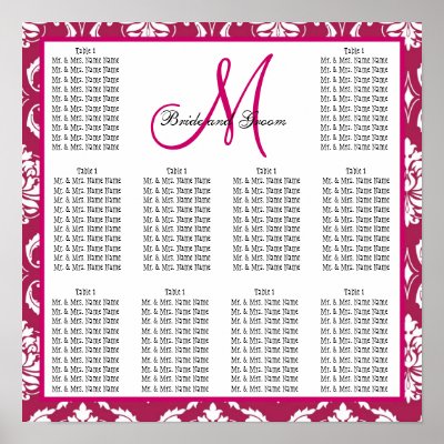 Free Wedding Planning Templates on Template Wedding Seating Plan Poster  Change The Colors  Monogram