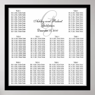 Template Wedding Seating Chart Monogram Names print